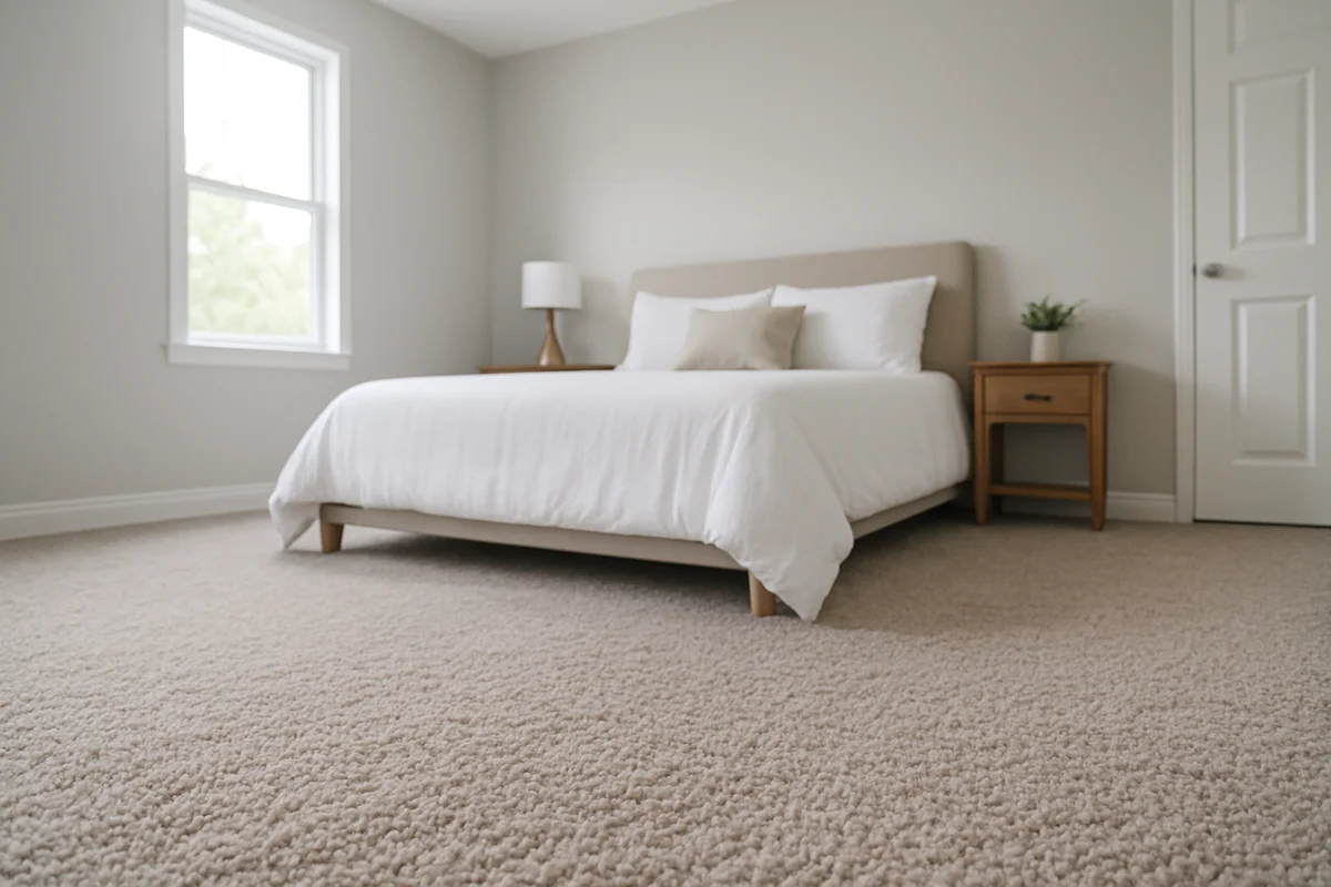 Comfortable bedroom carpet installation in Metro Detroit rental apartment - stain-resistant flooring for tenants